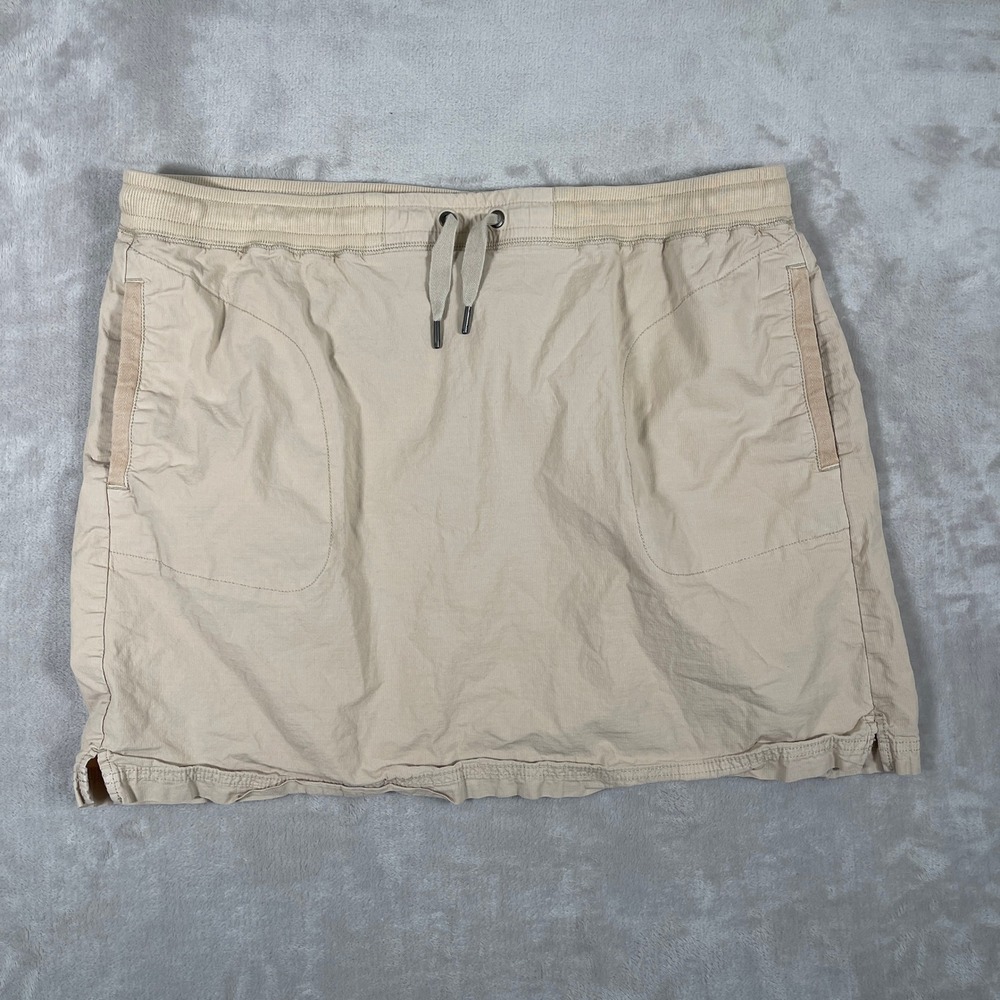 L.L.Bean Womens Skirt Lightweight Pull On Neutral Casual Outdoor Gorpcore XL Tan